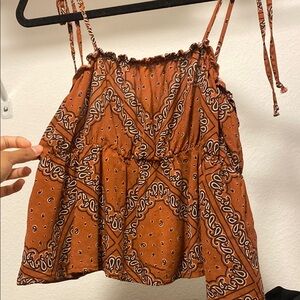La Hearts Brown Smocked Camisole